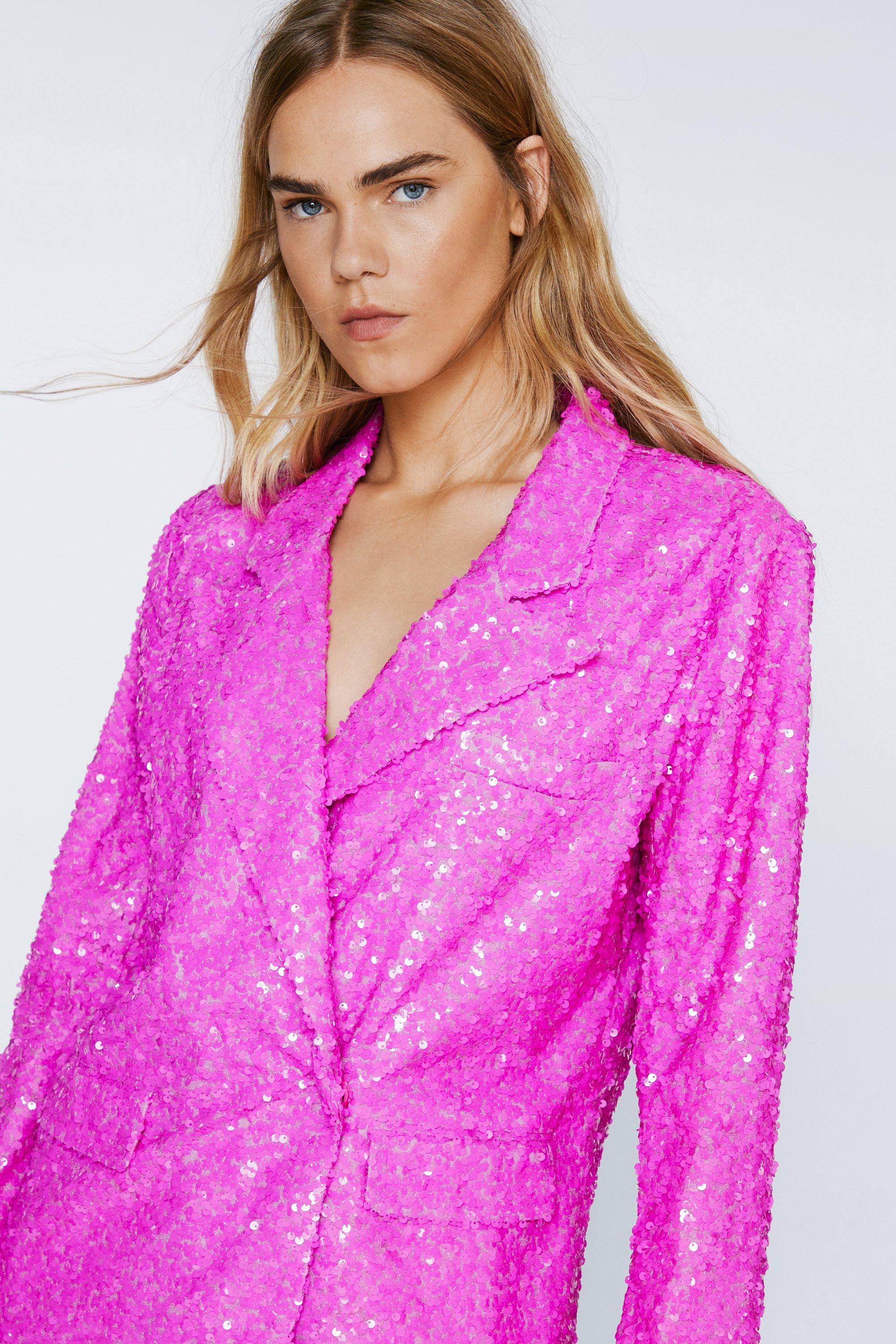 Pink glitter shop blazer